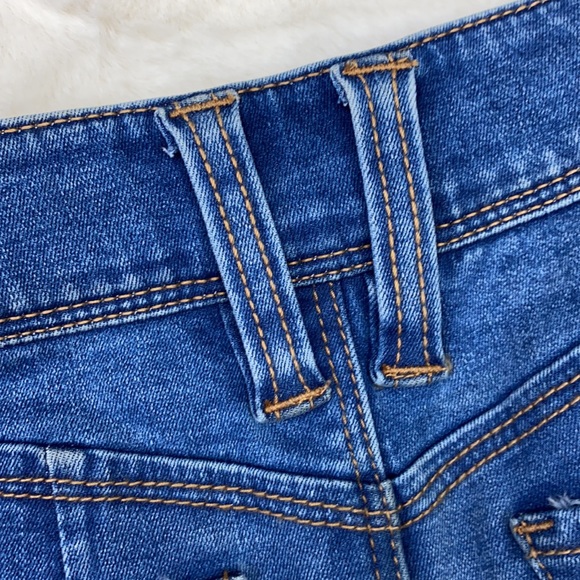 Jean distressed blue stretch shorts - Picture 4 of 14